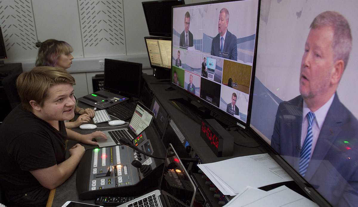 design of green screen television tv studio